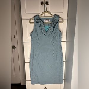 NWT Sara Campbell checked ruffle neck dress